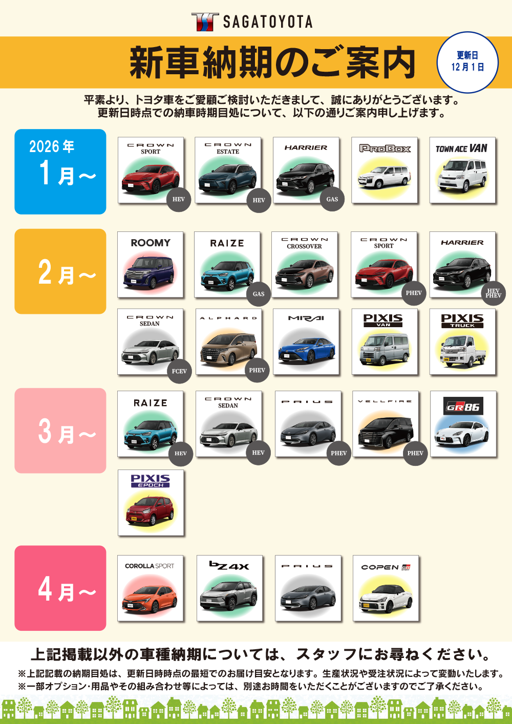新車納期のご案内